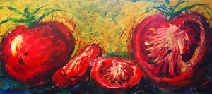 Contemporary Acrylic Painting of Tomatoes