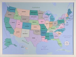 Contemporary Poster of the Map of the United States