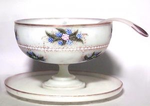 15-Piece French Victorian Opaline Punch Bowl Set