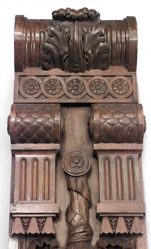 Set of 6 English Georgian Carved Mahogany Pilasters