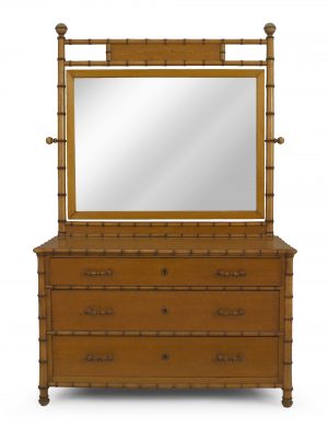 American Victorian Faux Bamboo Maple Dresser