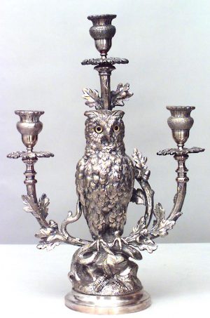 3-Piece English Victorian Owl Clock Set