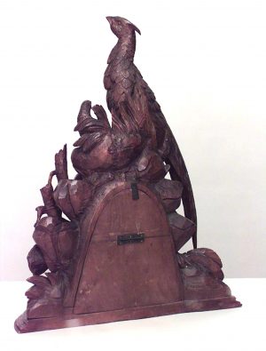 Black Forest Walnut Bird Mantel Clock