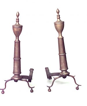 American Country Brass Urn Andirons