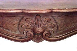 French Provincial Style Stripped Oak Mantel