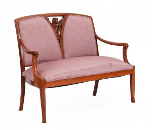 French Art Nouveau Purple Moire 5-Piece Living Room Set