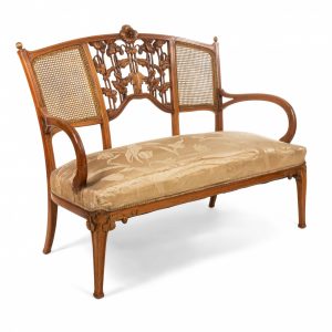 French Art Nouveau Walnut 5-Piece Living Room Set