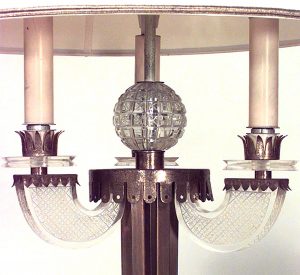 French Mid-Century Brass Column Floor Lamp