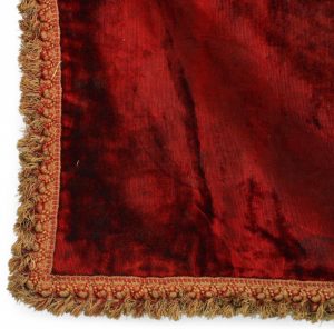 Maroon Velvet Table Runner with Fringe