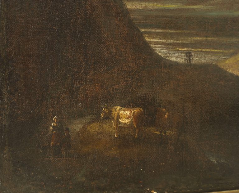 English Victorian Landscape of a Cow in a Valley