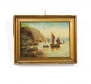 English Victorian Gilt Seascape Painting