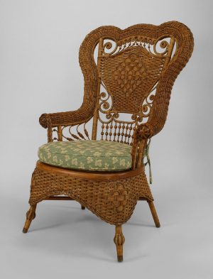 American Victorian Wicker Ornate Arm Chair