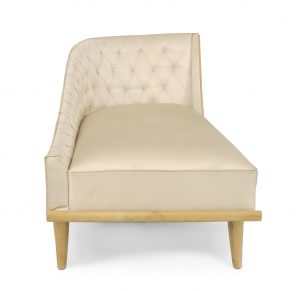 French Sycamore Champagne Satin Chaise
