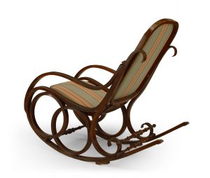 Bentwood Striped Rocking Chair