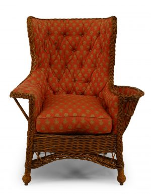 American Victorian Wicker Wing Chair