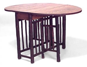 American Rustic Old Hickory Drop Leaf Dining Table