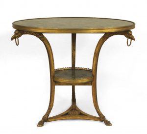 French Empire Gueridon Marble Table